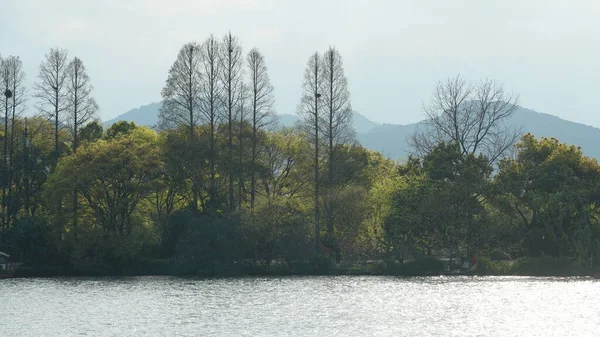 Prachtige Meer Landschappen Hangzhou Stad Van China Het Voorjaar Met — Stockfoto