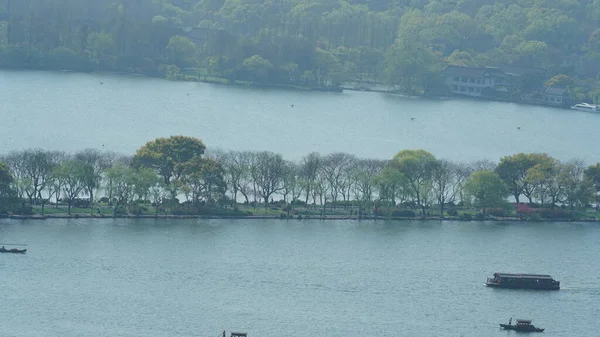 Les Magnifiques Paysages Lacustres Ville Hangzhou Chine Printemps Avec Lac — Photo