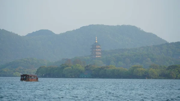 Los Hermosos Paisajes Del Lago Ciudad Hangzhou China Primavera Con —  Fotos de Stock
