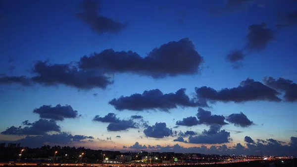 Beautiful Sunset View Colorful Clouds Sky City — Fotografia de Stock