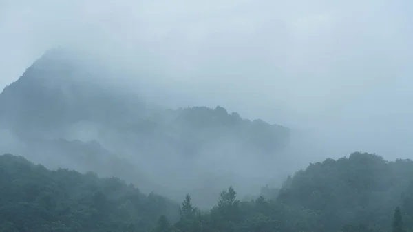 Beautiful Mountains Landscapes Green Forest Little Village Background Countryside China — Stockfoto