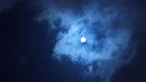 Lune Vue Nuit Avec Lune Brillante Dans Ciel Sombre Nuit — Photo