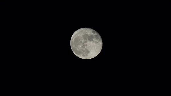 Månen Utsikt Med Det Ljusa Månskenet Och Månens Yta Natten — Stockfoto