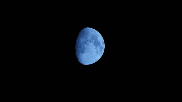 Vista Lua Com Luar Brilhante Superfície Lua Noite — Fotografia de Stock