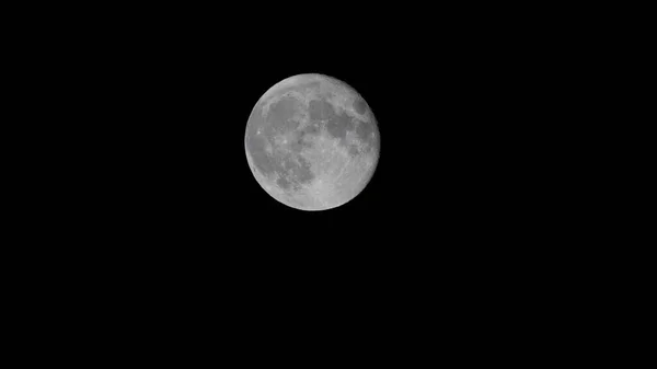 Vista Lua Com Luar Brilhante Superfície Lua Noite — Fotografia de Stock