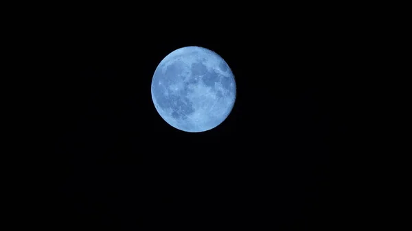 Månen Utsikt Med Det Ljusa Månskenet Och Månens Yta Natten — Stockfoto