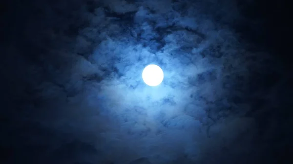 Luna Vista Notturna Con Luna Luminosa Nel Cielo Buio Notte — Foto Stock