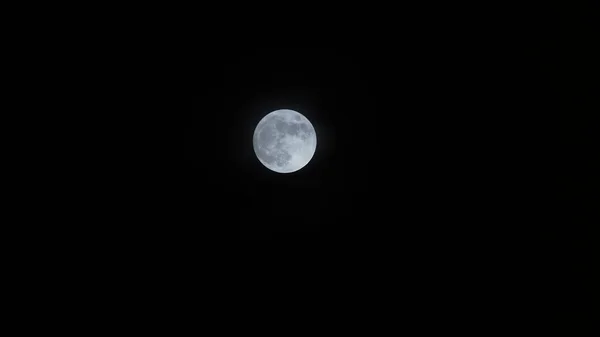 Vista Lua Com Luar Brilhante Superfície Lua Noite — Fotografia de Stock