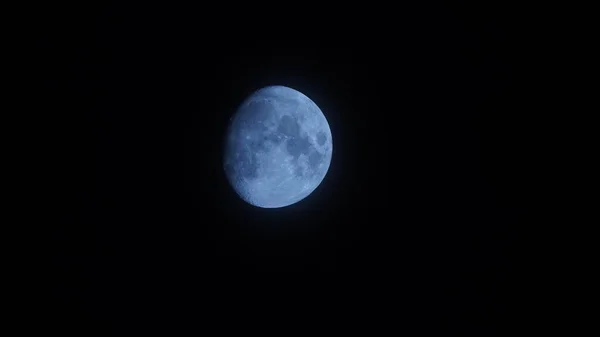 Vista Lua Com Luar Brilhante Superfície Lua Noite — Fotografia de Stock