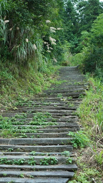 País Escalada Velha Vista Feita Pelas Escadas Pedra Campo China — Fotografia de Stock