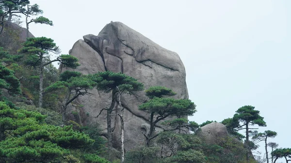 Los Hermosos Paisajes Montañosos Con Bosque Verde Acantilado Rocoso Erupción —  Fotos de Stock