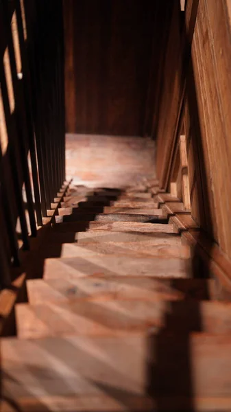 Old Wooden Stairs Made Century Years Ago — Stock Photo, Image