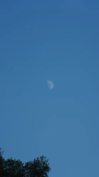 Visão Céu Lua Com Lua Redonda Céu — Fotografia de Stock