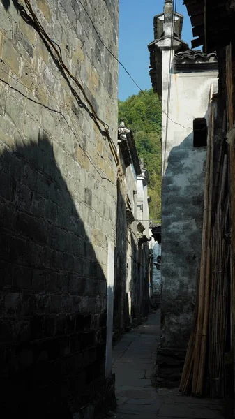 Belle Vue Traditionnelle Village Chinois Avec Architecture Classique Les Arbres — Photo