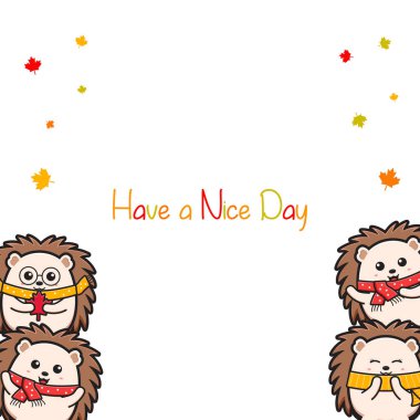 Cute hedgehog doodle banner background wallpaper icon cartoon illustration design isolated flat cartoon style