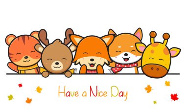 Sevimli hayvan karalama afişi arka plan duvar kağıdı ikonu çizgi film çizimi tasarımı izole edilmiş düz çizgi film tarzı