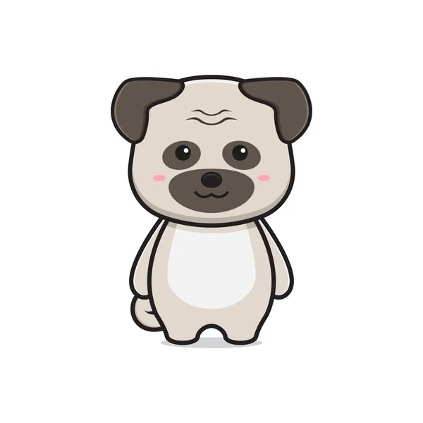 Lindo Perro Cachorro Mascota Dibujo Animado Icono Logotipo Clip Ilustración — Archivo Imágenes Vectoriales