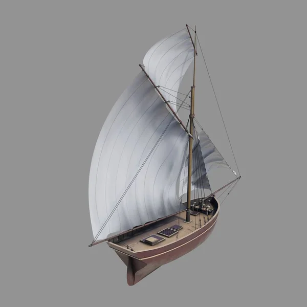 Illustration French Schooner — Stock Photo, Image