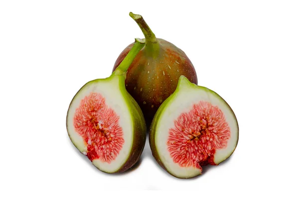 Świeże Owoce Figowe Wyizolowane Białym Tle — Zdjęcie stockowe