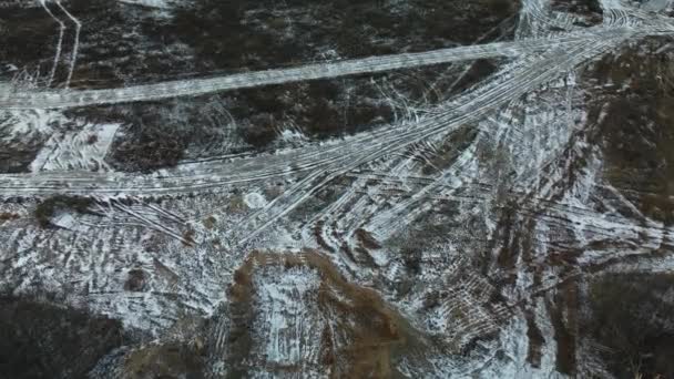 Construction Site City Vacant Lot Traces Heavy Construction Equipment Visible — Vídeo de stock