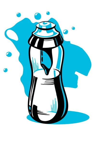 Bouteille d'eau dans le style doodle — Image vectorielle
