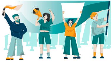 Tabela tutan ve protesto eden bir grup insan, sosyal hareketler ve hak kavramı