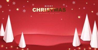 Ürün sergisi ve şenlikli dekorasyonlu Mutlu Noeller afişi