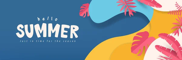 Tropical Summer Background Layout Banner Design — Image vectorielle