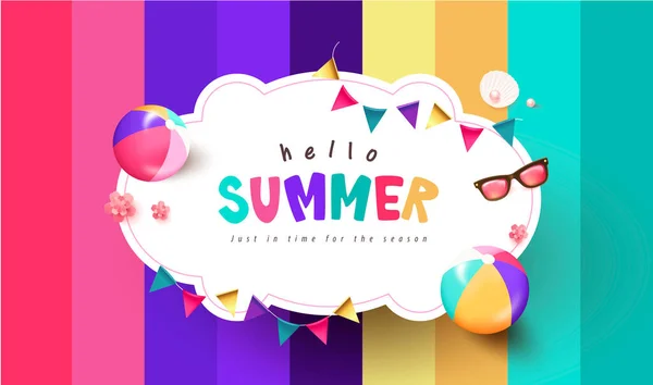 Abstract Colorful Summer Banner Background Beach Party Decorate — Stock Vector