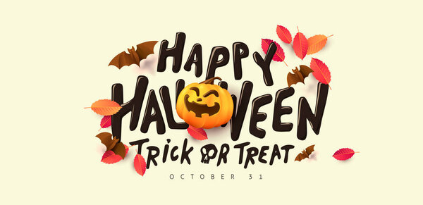 Happy Halloween banner or party invitation background