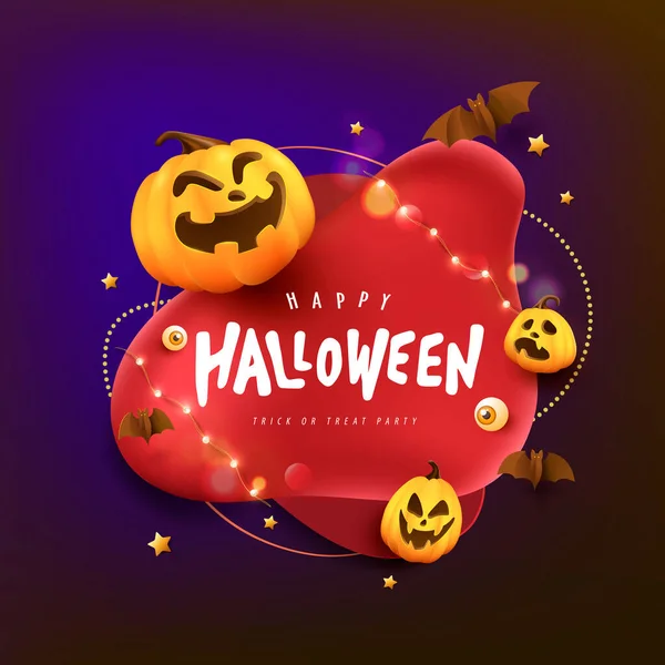 Banner Halloween Fundo Convite Festa Com Abóboras Elementos Festivos Halloween —  Vetores de Stock