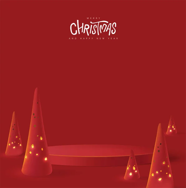Banner Navidad Con Forma Cilíndrica Exhibición Del Producto Las Luces — Archivo Imágenes Vectoriales