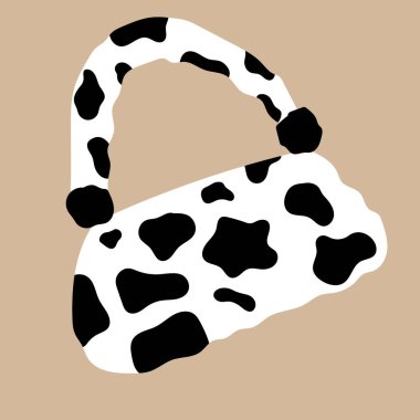 İnek desenli siyah beyaz bir kadın çizgi filmi.