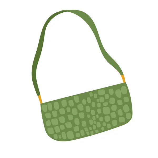Стильна мультяшна жіноча сумка з рептилійним візерунком. Барвисті сучасні аксесуари — стоковий вектор