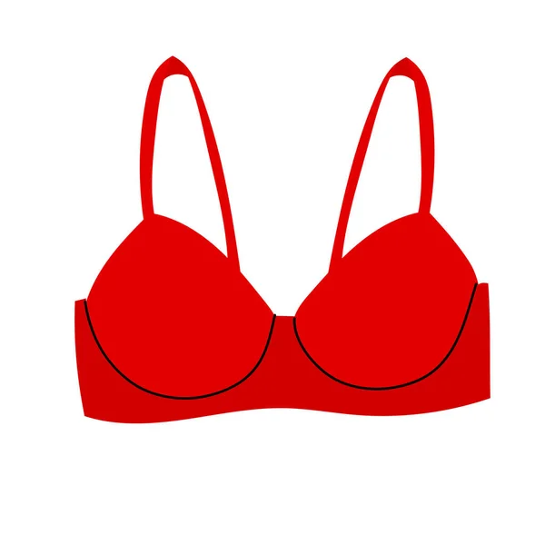 Mulheres lingerie.Red elegante Bra.Modern colorido cueca feminina. — Vetor de Stock