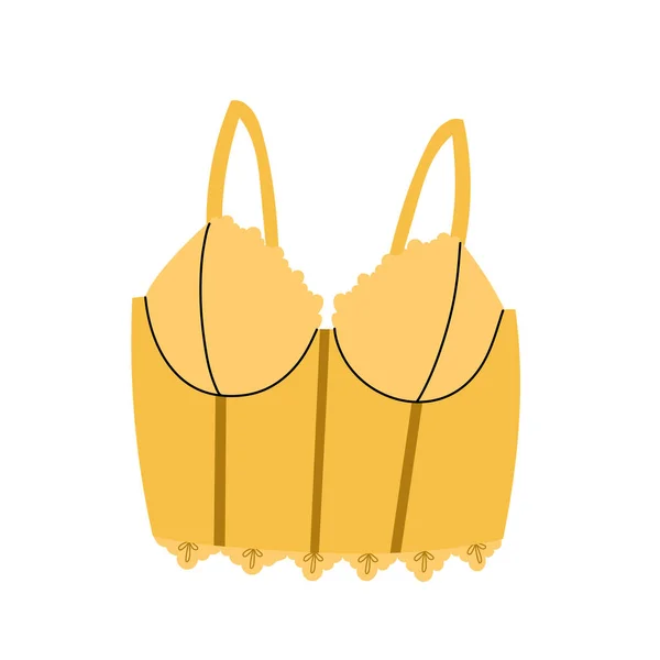 Γυναίκες κομψό lingerie.Yellow Bra.Modern πολύχρωμα γυναικεία εσώρουχα. — Διανυσματικό Αρχείο