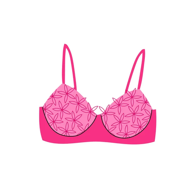 Frauen elegante Dessous.Pink Bra.Modern bunte weibliche Unterwäsche. — Stockvektor