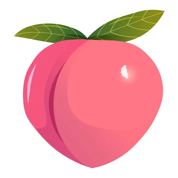 Roztomilé Růžové Broskve Léto Fruit Vector Ručně Kreslené Kreslené Kreslené — Stockový vektor
