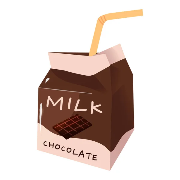 Schattige Heerlijke Drankjes Met Chokolate Melk Smaken Japanse Kawaii Stijl — Stockvector
