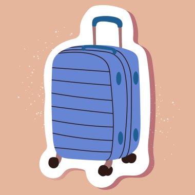 Vector bagaj etiketi karalama tarzında. İzole bagaj ikonu ve beyaz hat