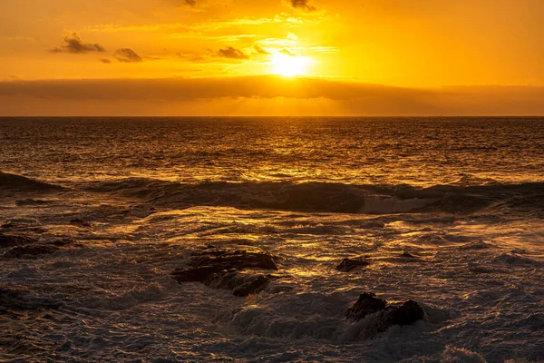 Pôr Sol Sobre Oceano Atlântico — Fotografia de Stock