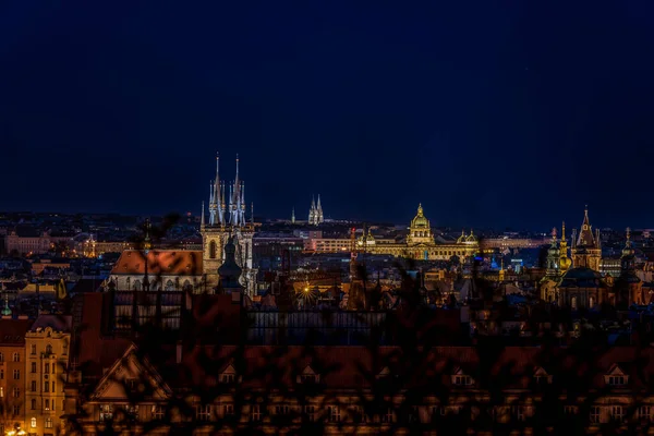 Praga Capital República Checa Após Pôr Sol — Fotografia de Stock