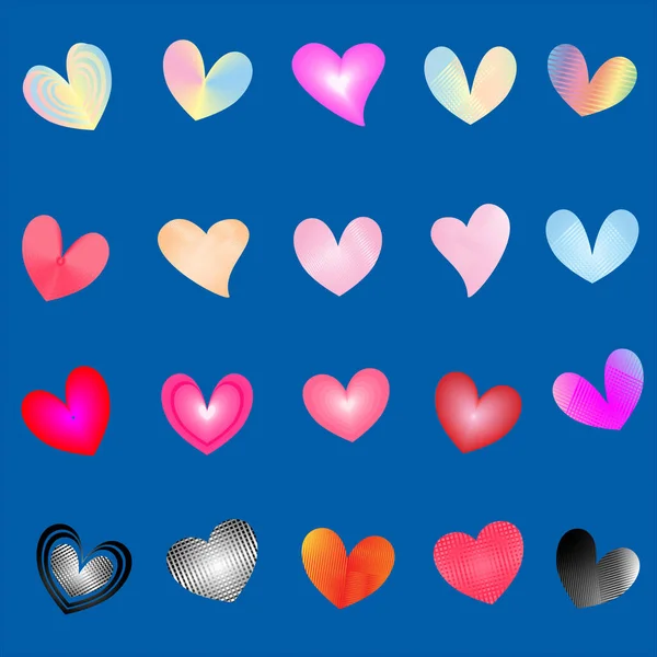 Sevgililer Günü Nüz Kutlu Olsun Güzel Kalp Düğmeleri Elementleri Dekoratif Telifsiz Stok Illüstrasyonlar