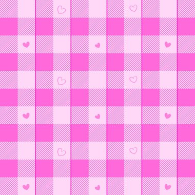 Merhaba yaz moda pembe tartan kumaş soyut arka plan desenli kusursuz vektör çizimi
