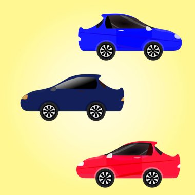 Sport car fast speed vehicle transport rally sedan automotive performance graphic design vector illustration icon element red blue color