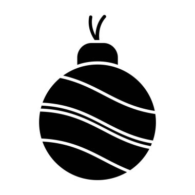 Noel balosu ikonu. Yeni yıl balosu glyph tarzında. Vektör