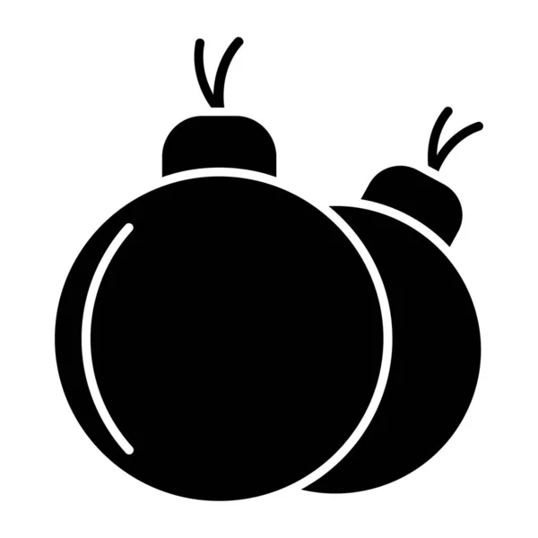 Ikona Świątecznego Balu Piłka Noworoczna Stylu Glifowym Wektor — Wektor stockowy