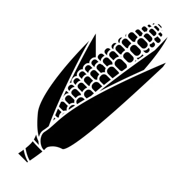 Кукурузная Икона Значок Кукурузного Початка Овощной Символ Стиле Глифа Свежая Векторная Графика