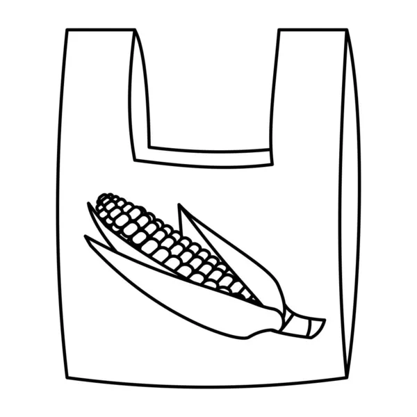 Биоразлагаемый Пластиковый Пакет Кукурузного Крахмала Устойчивая Упаковка Био Мешок Кукурузы — стоковый вектор