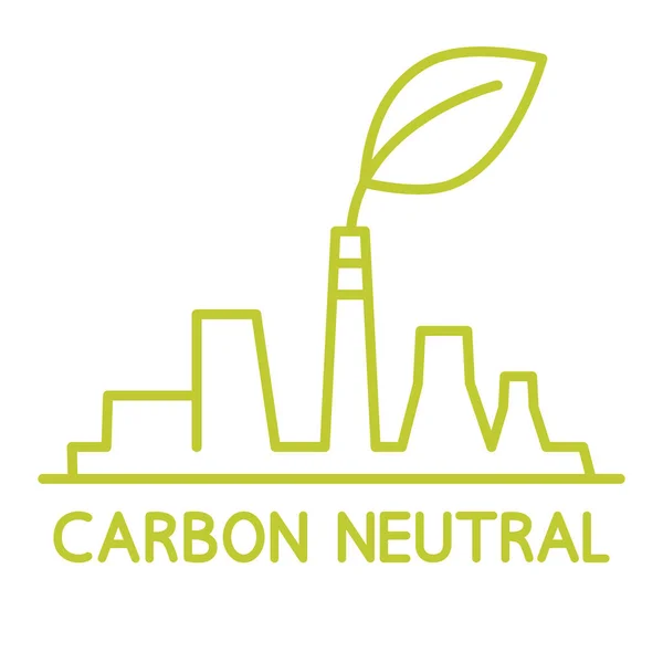 Carbon Neutral Co2 Recycling Icon Eco Factory Symbol Net Zero — Stock Vector